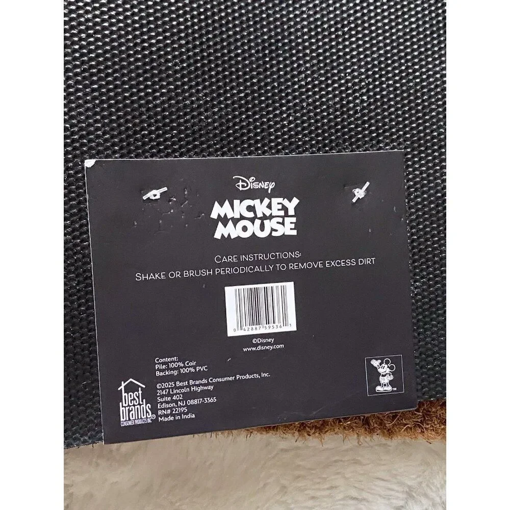 Disney‎ Mickey Minnie Mouse Coir Door Mat 18x30” Outdoor Rug WELCOME  Hello Bye